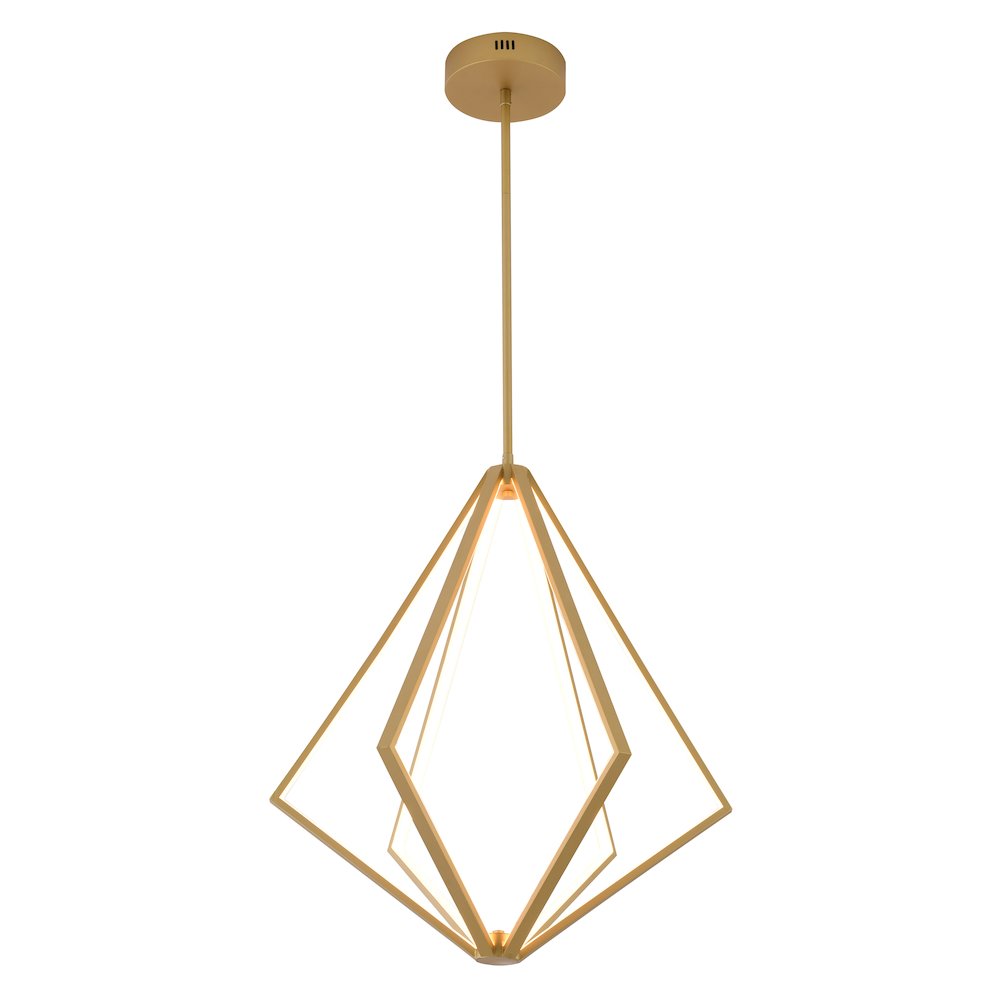 6-Light Gold Metal LED Chandelier With Silicone Diffusers. Picture 1