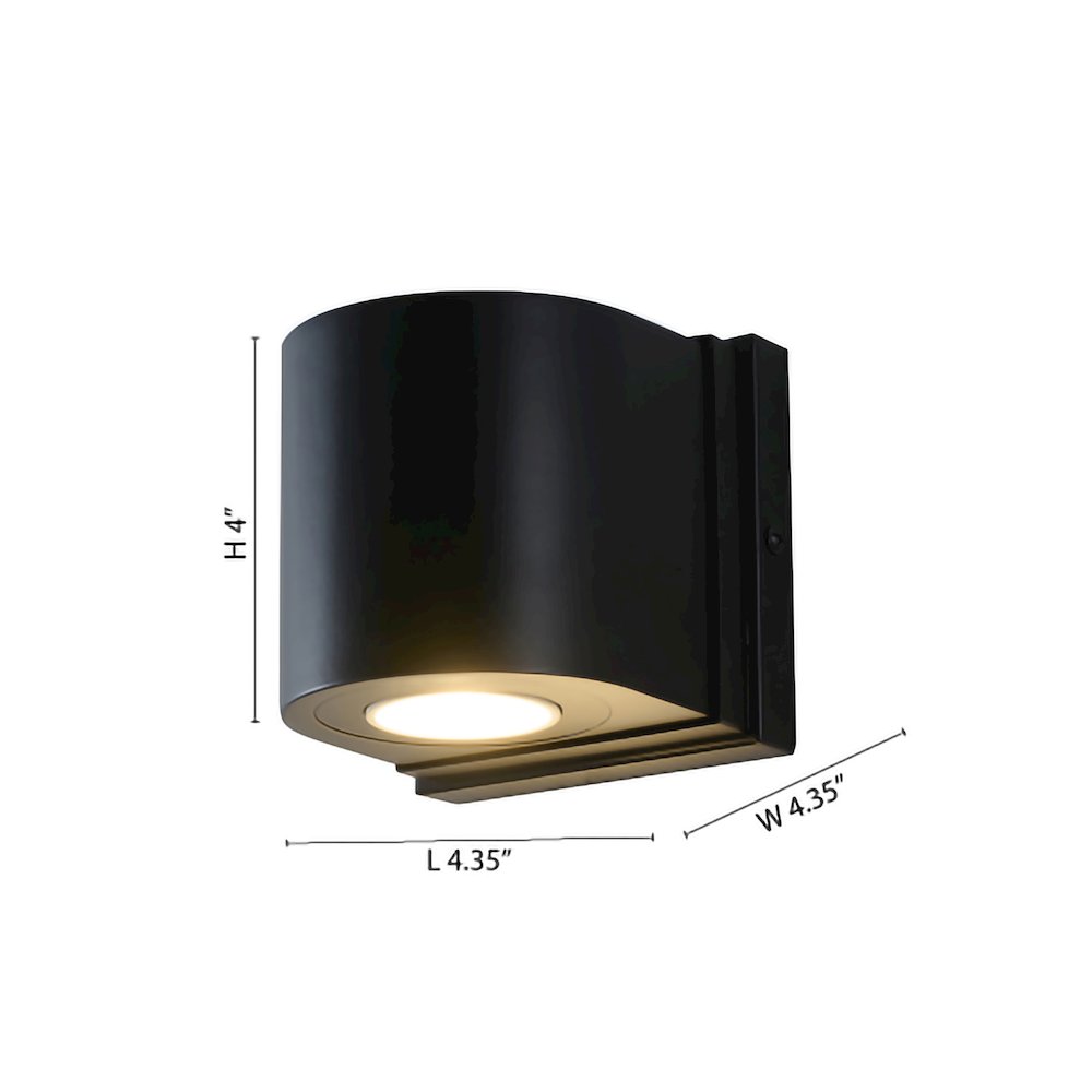 1-Light Satin Black Metal Wall Sconce. Picture 4