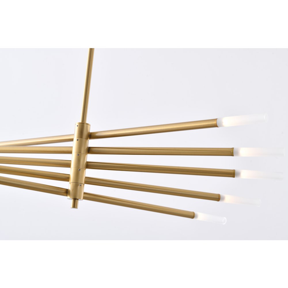 10-Light Gold Iron Chandelier With frosted Glass Shades. Picture 3