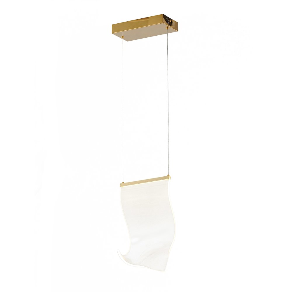 1-Light Gold LED Pendant With An Acrylic Sheet. Picture 1