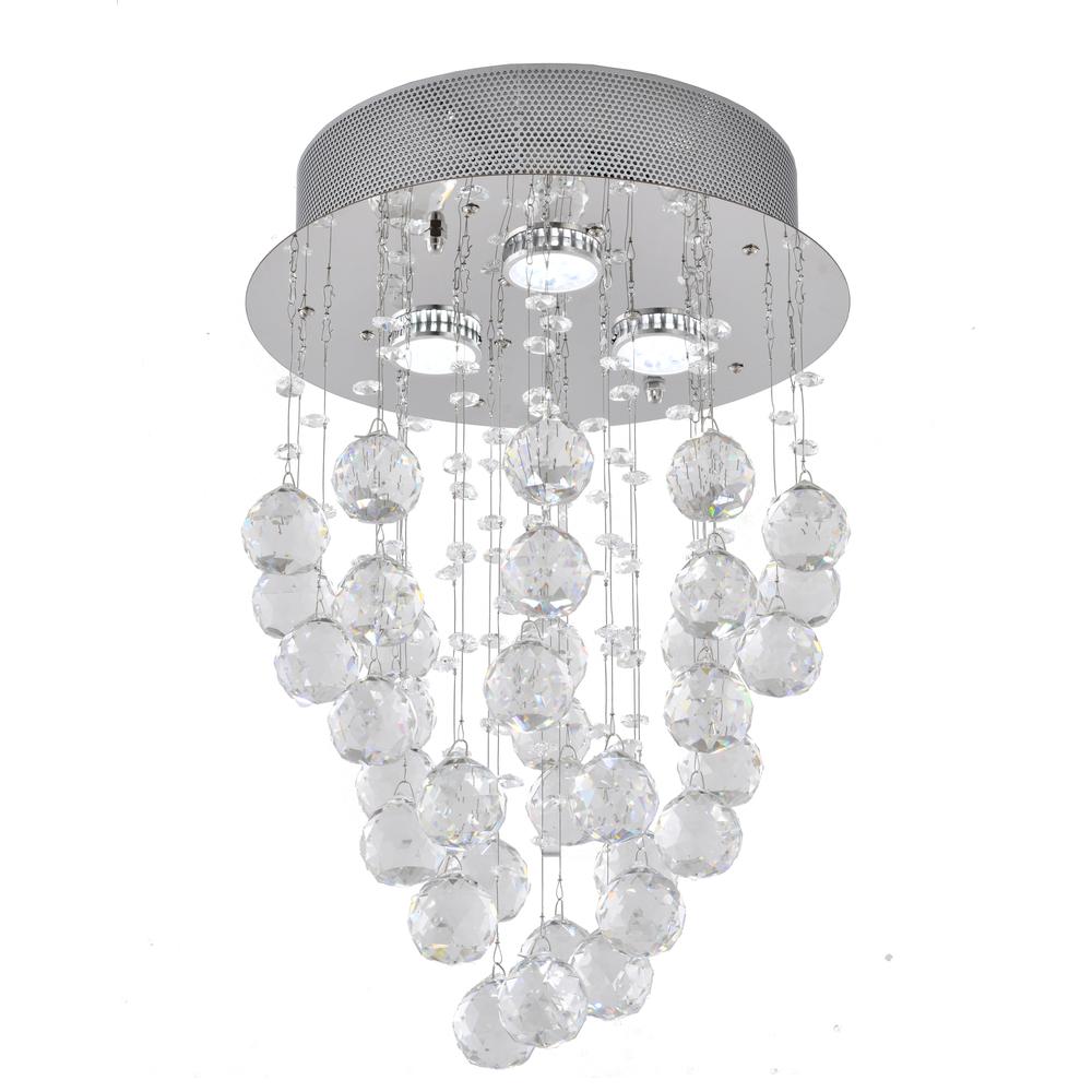 Flush Mount Chrome Metal & Crystal. Picture 4