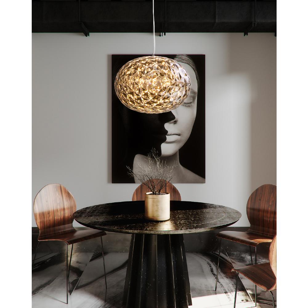 Single Pendant Lighting Smoke Metal & Acrylic. Picture 5