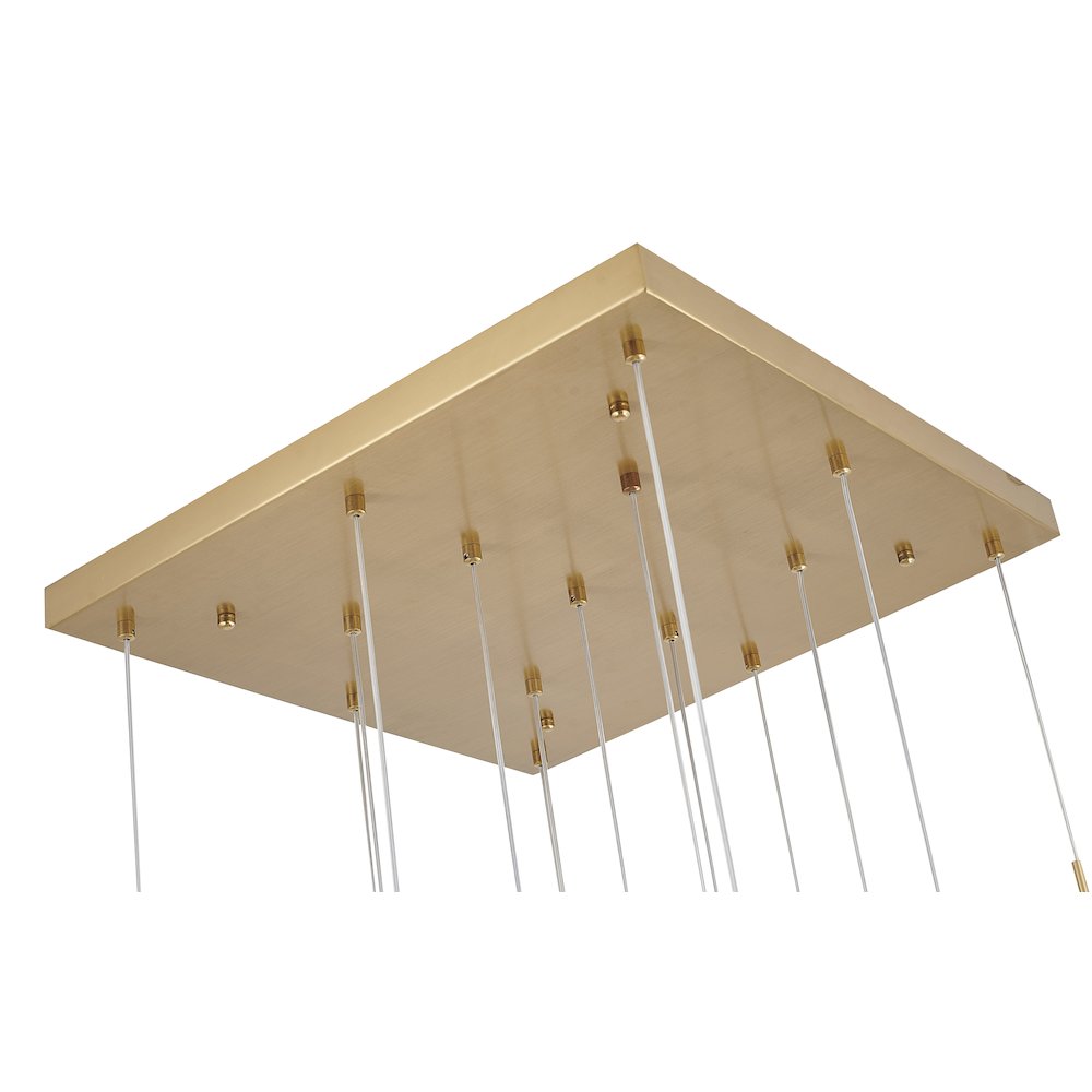 15-Light Gold Chandelier With A Clear iceberg bubble Crystal. Picture 5