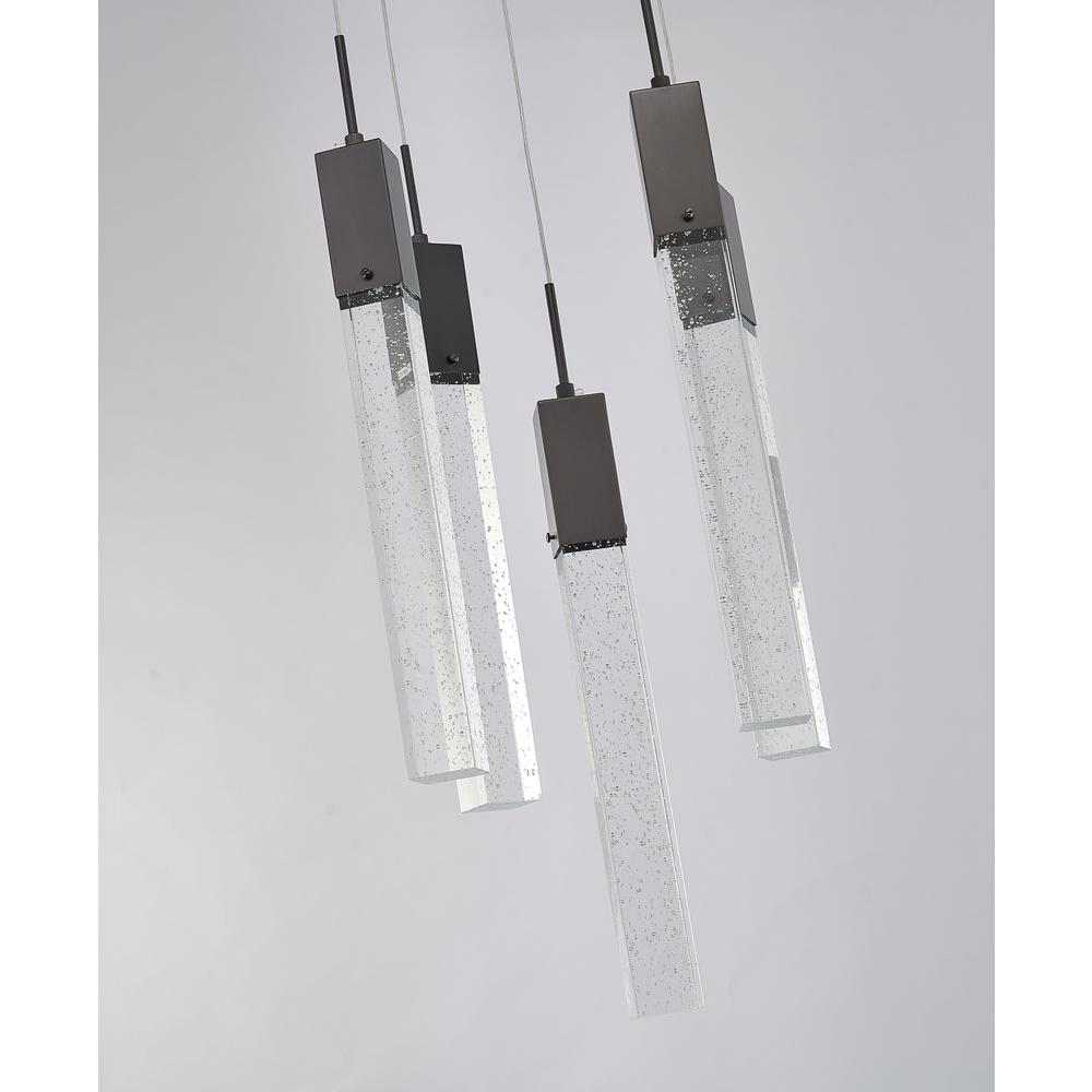 Chandelier Matte Black Metal & Crystal. Picture 5