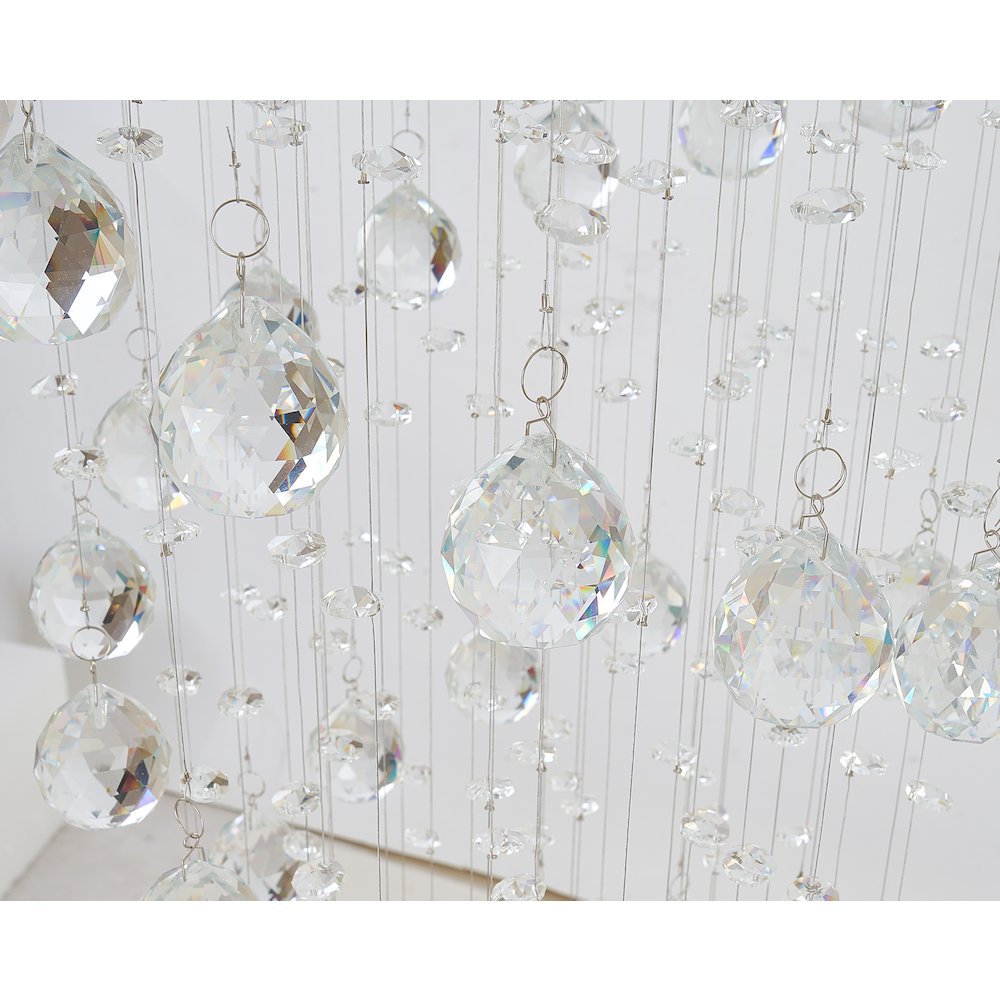 9-Light Chrome Chandelier With Clear Crystals. Picture 2