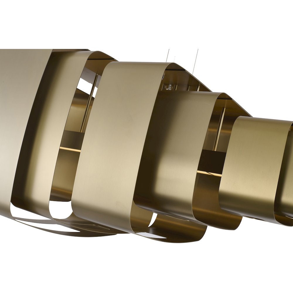 1-Light Satin Brass Stainless Steel LED Chandelier. Picture 5
