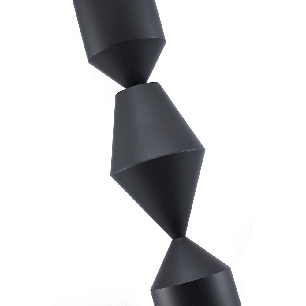 1-Light Black Iron Floor Lamp With A White Acrylic Shade. Picture 3