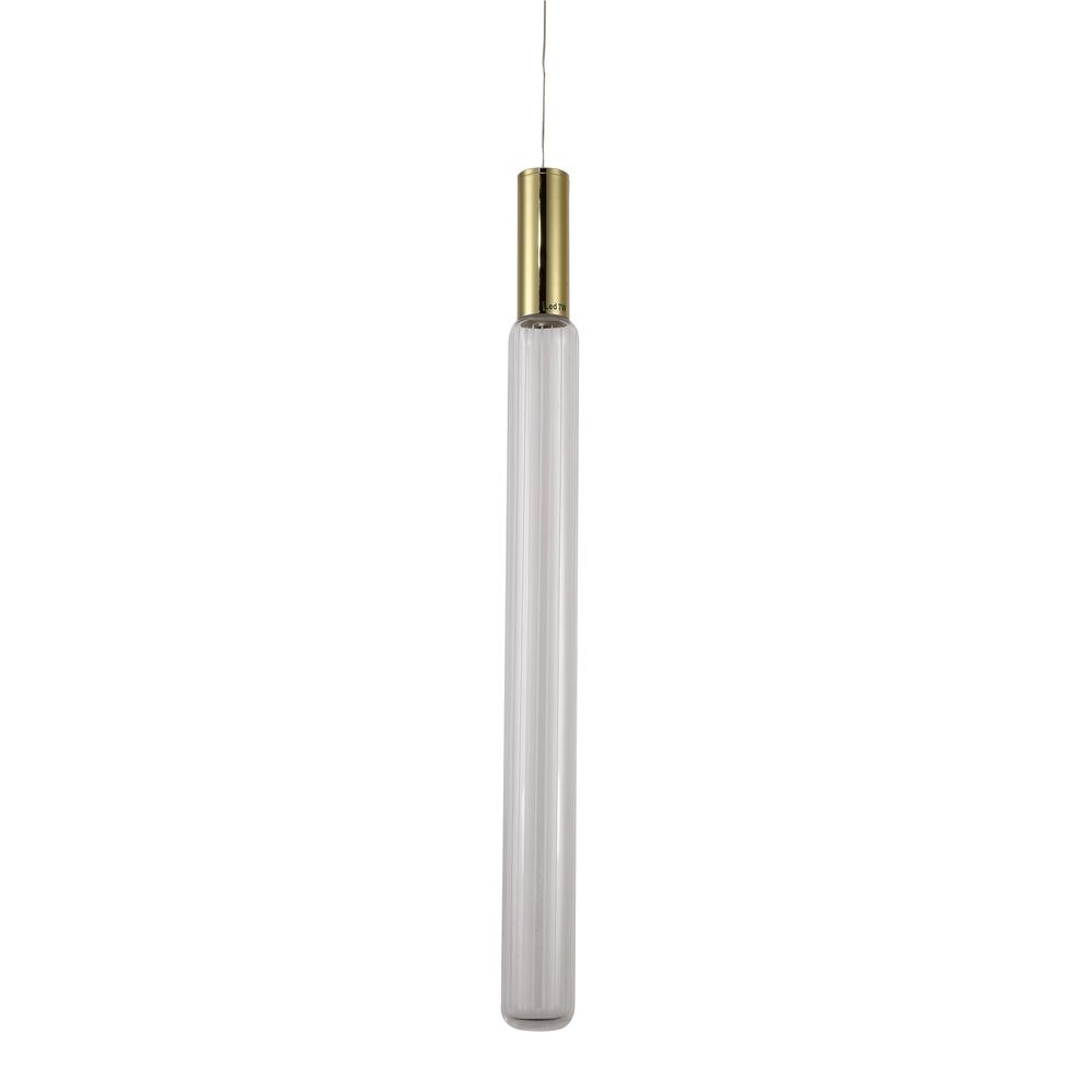 LED Pendant Gold Metal & Glass. Picture 2