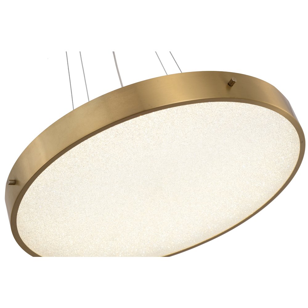 1-Light Brass LED Chandelier With A Clear Acrylic Beaded Diffuser. Picture 2