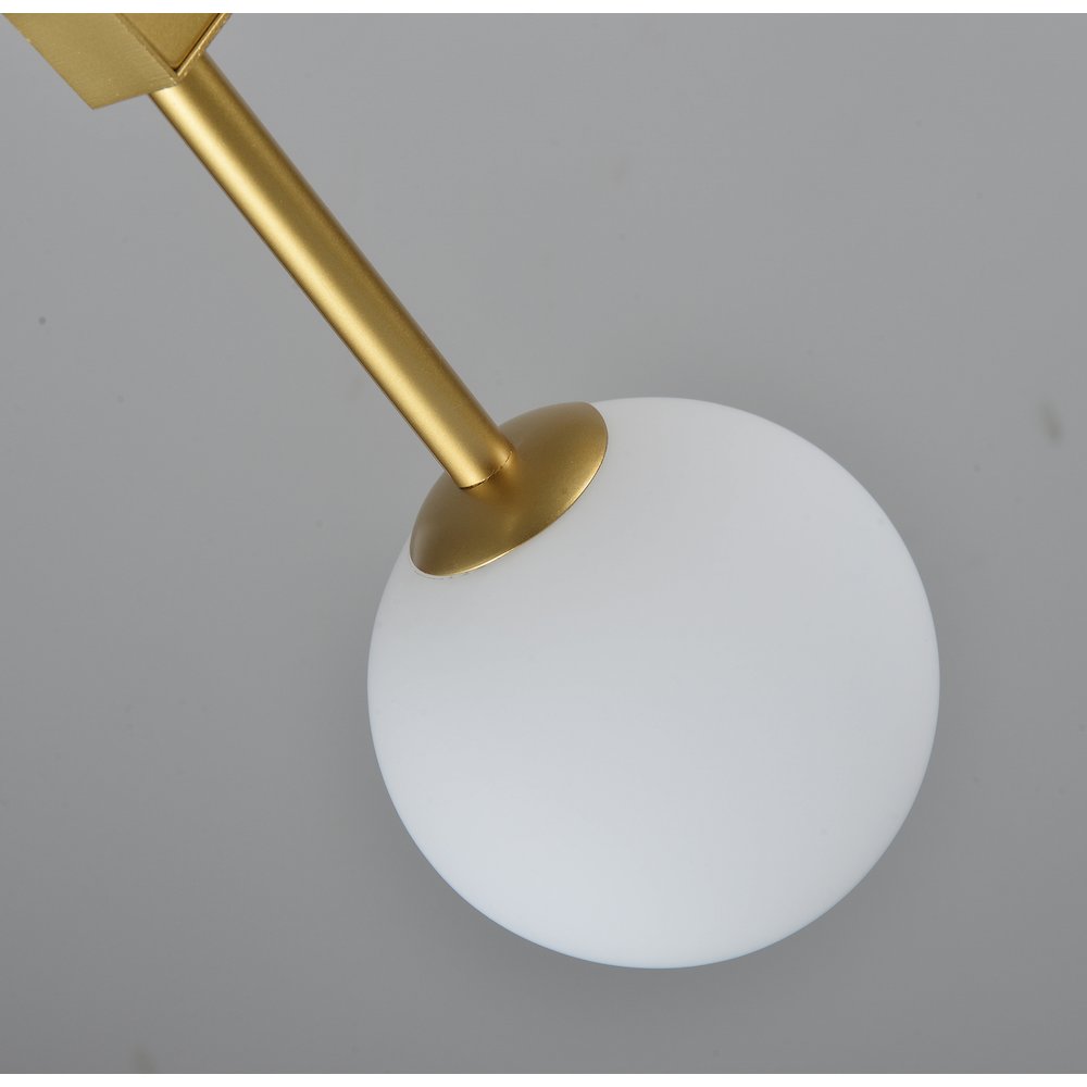4-Light Gold Chandelier With White Glass Shades. Picture 4