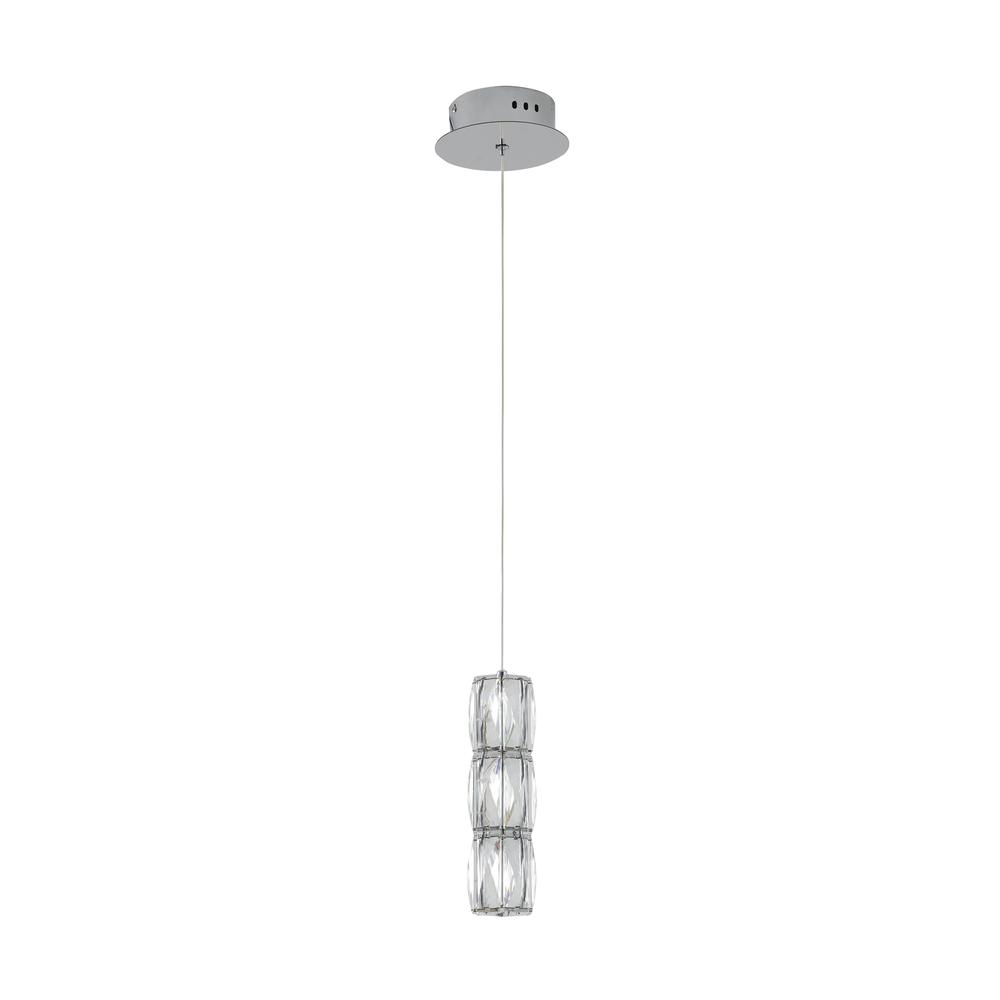 LED Single Pendant Lighting Chrome Metal & Crystal. Picture 5