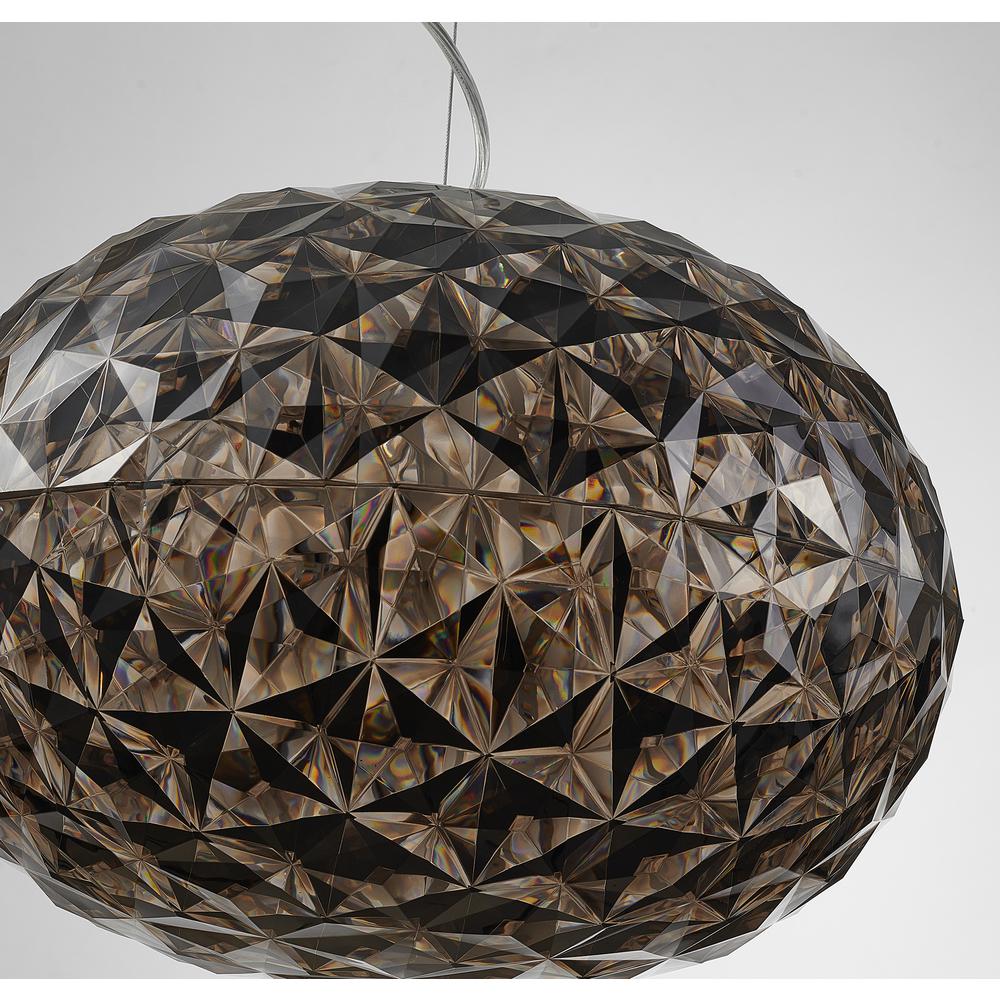 Single Pendant Lighting Smoke Metal & Acrylic. Picture 4