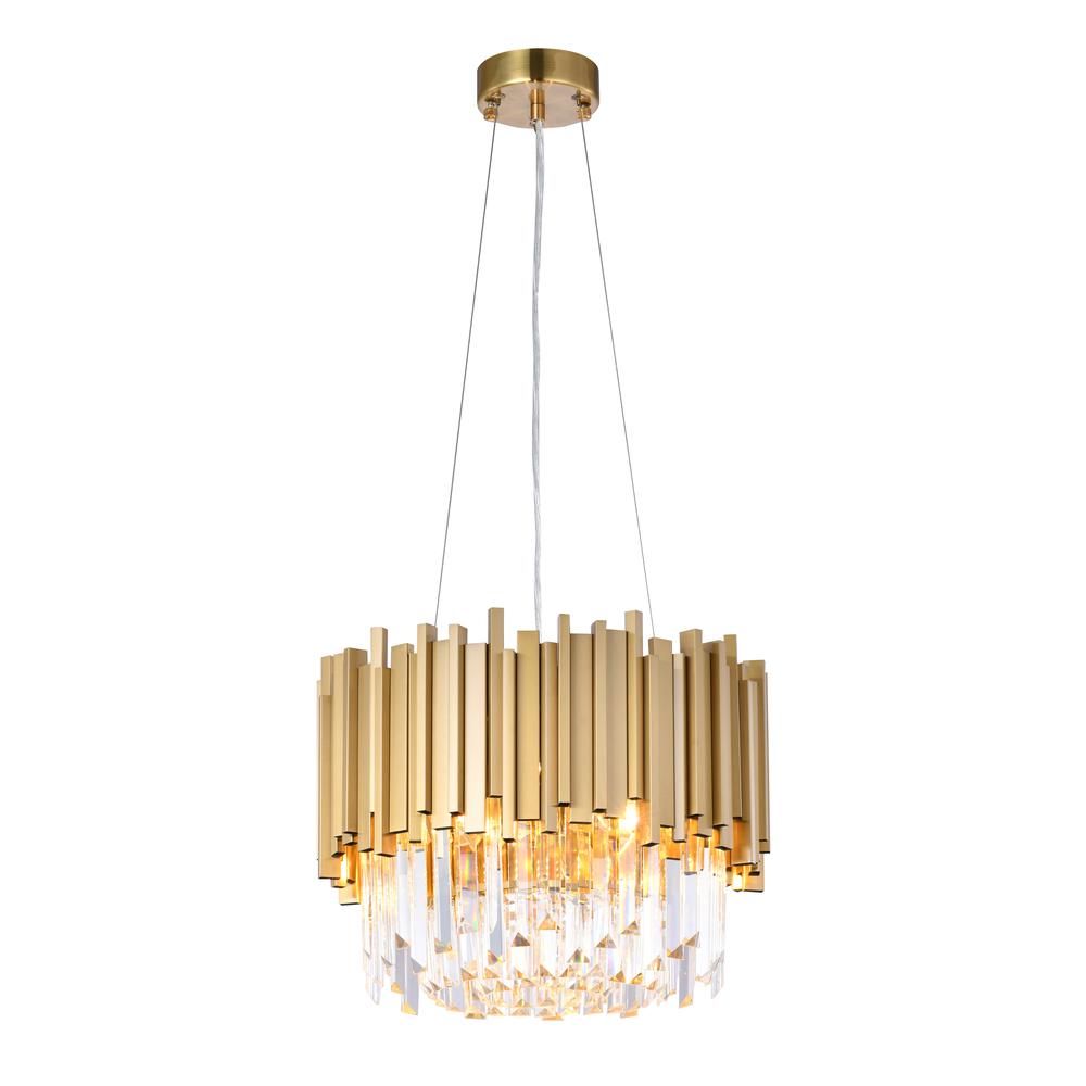 Chandelier Gold Stainless Steel & Crystal. Picture 1