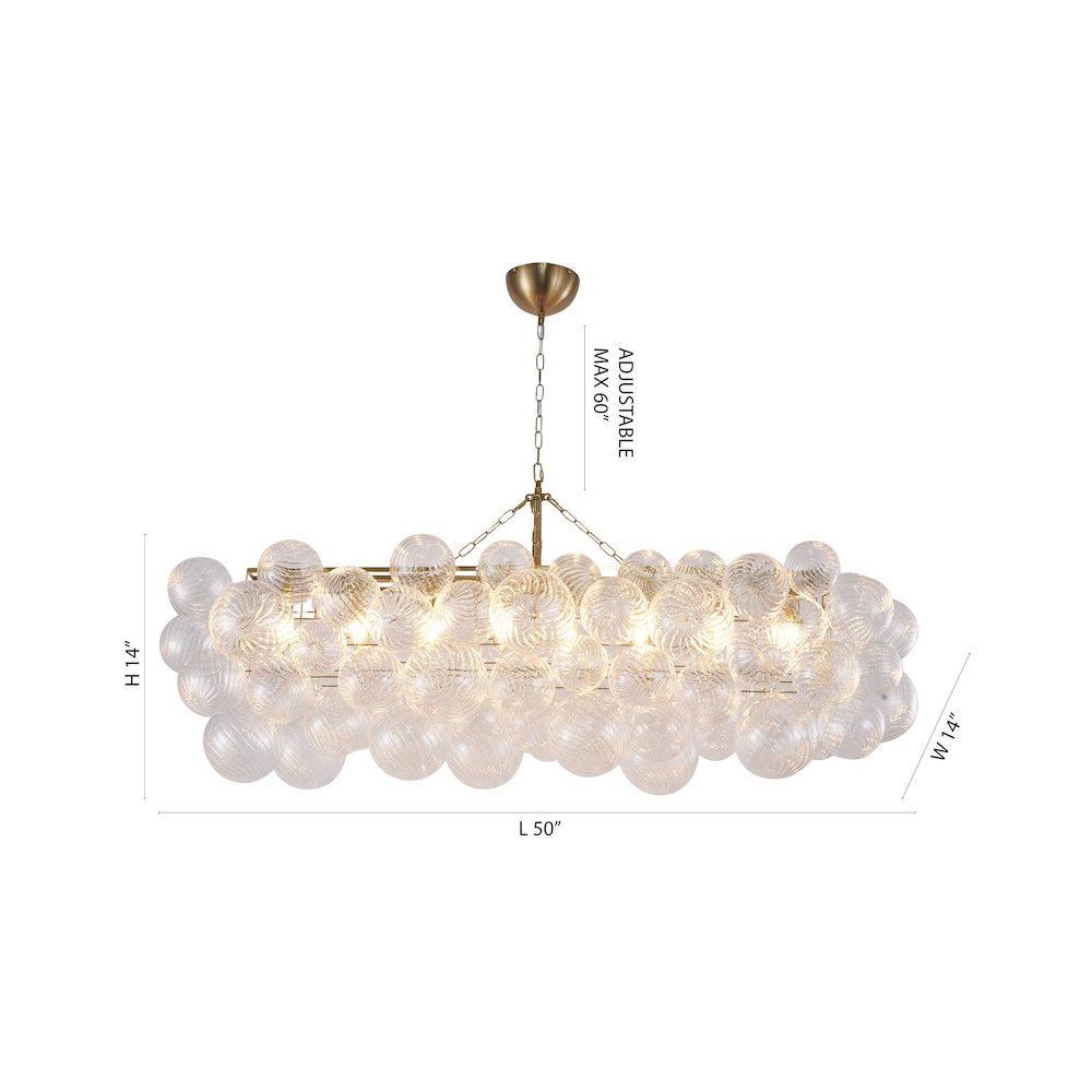 12-Light Brass Chandelier With Clear Swirl Glass Shades. Picture 6