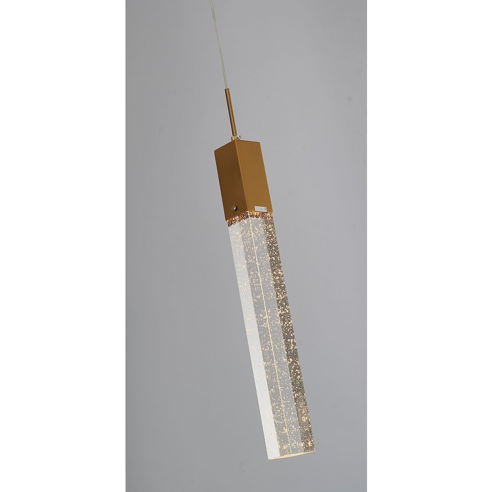 1-Light Gold Single Pendant With A Clear Bubble Crystal. Picture 3