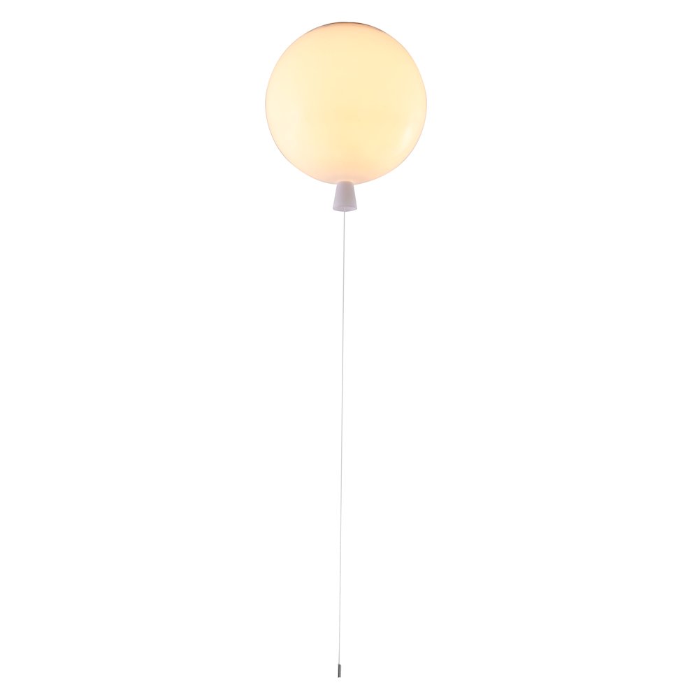 1-Light White Acrylic Semi Flush Mount Balloon Fixture. Picture 1