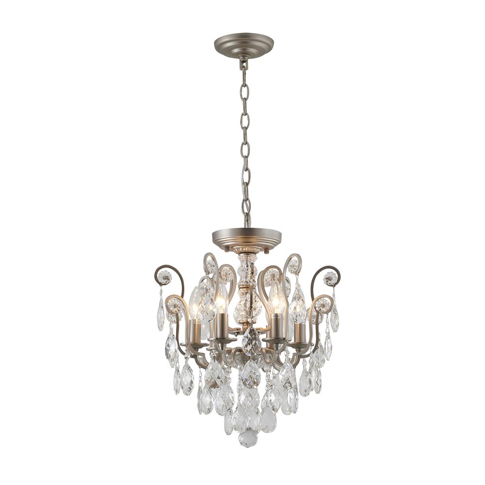 Chandelier Pewter Metal & Crystal. Picture 1