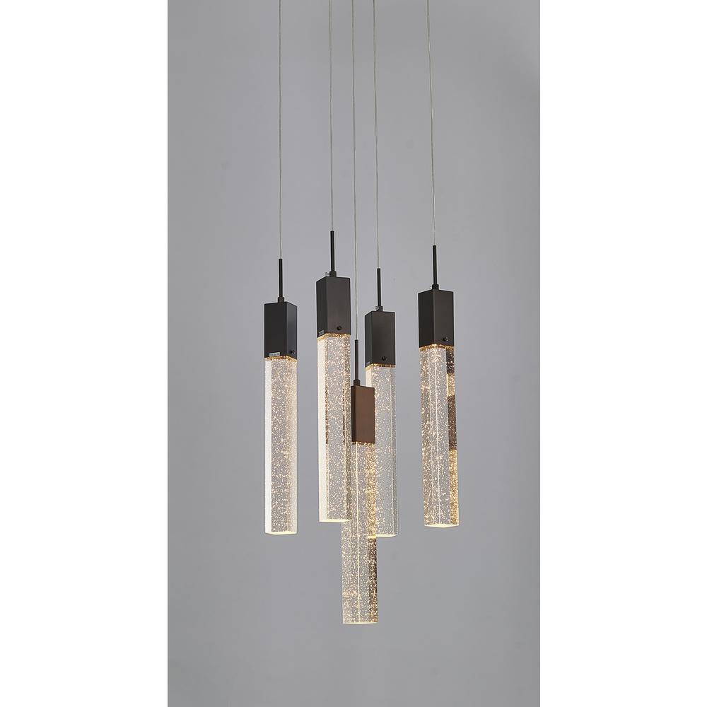 Chandelier Matte Black Metal & Crystal. Picture 2