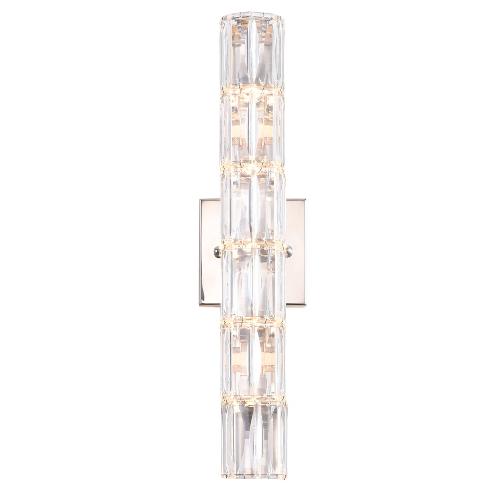 5-Light Chrome Wall Sconce With Clear Crystal Accents. Picture 1