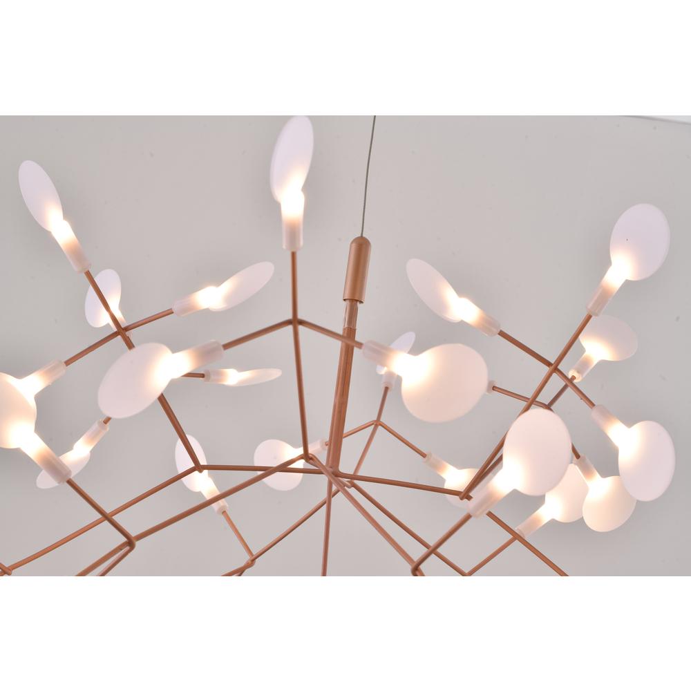 LED Chandelier  Matte Copper Metal & Acrylic. Picture 5