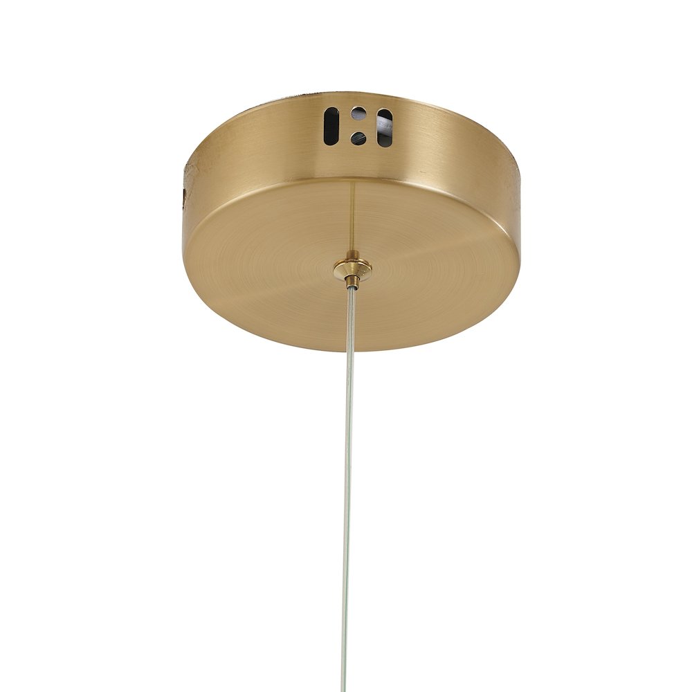 1-Light Gold LED Pendant With A White Glass Shade. Picture 5