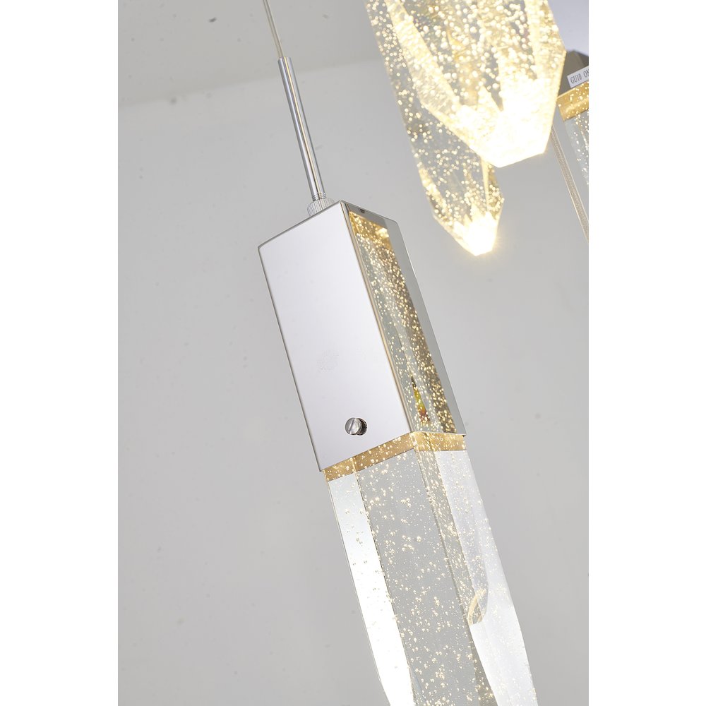 15-Light Chrome Chandelier With A Clear iceberg bubble Crystal. Picture 3