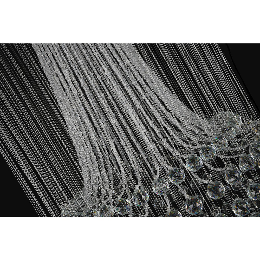 12-Light Chrome Stainless Steel Flushed Chandelier With Clear Crystals. Picture 3