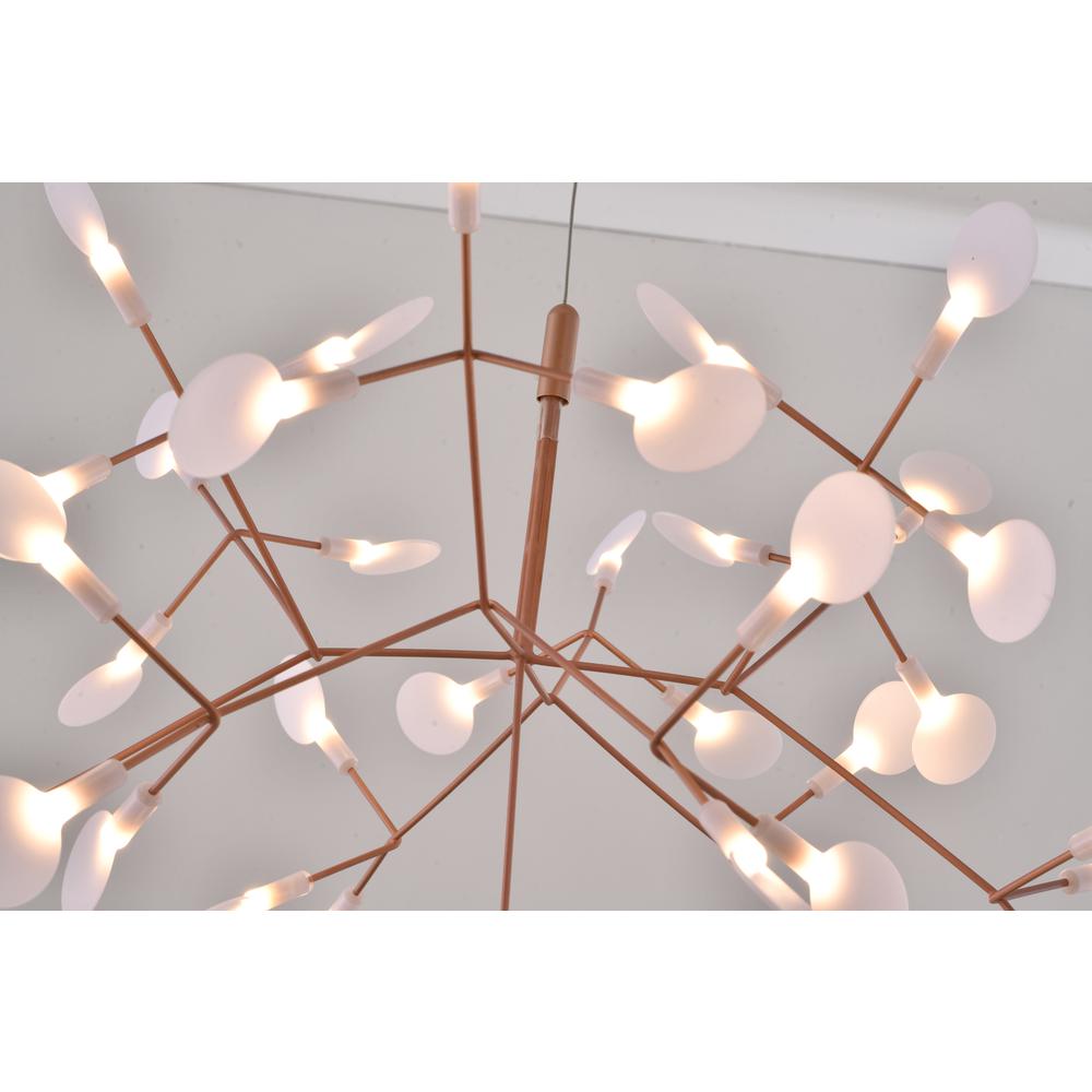 LED Chandelier  Matte Copper Metal & Acrylic. Picture 4