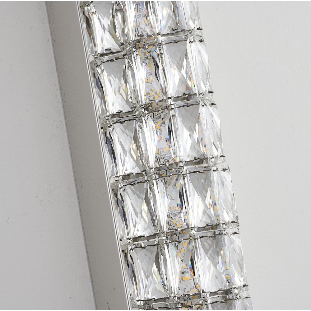 1-Light Chrome Wall Sconce With Clear Crystal Accents. Picture 3