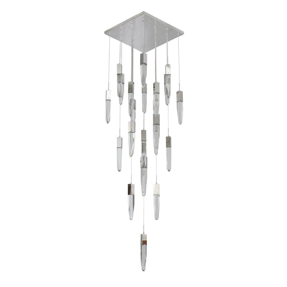 25-Light Chrome Chandelier With A Clear iceberg bubble Crystal. Picture 2