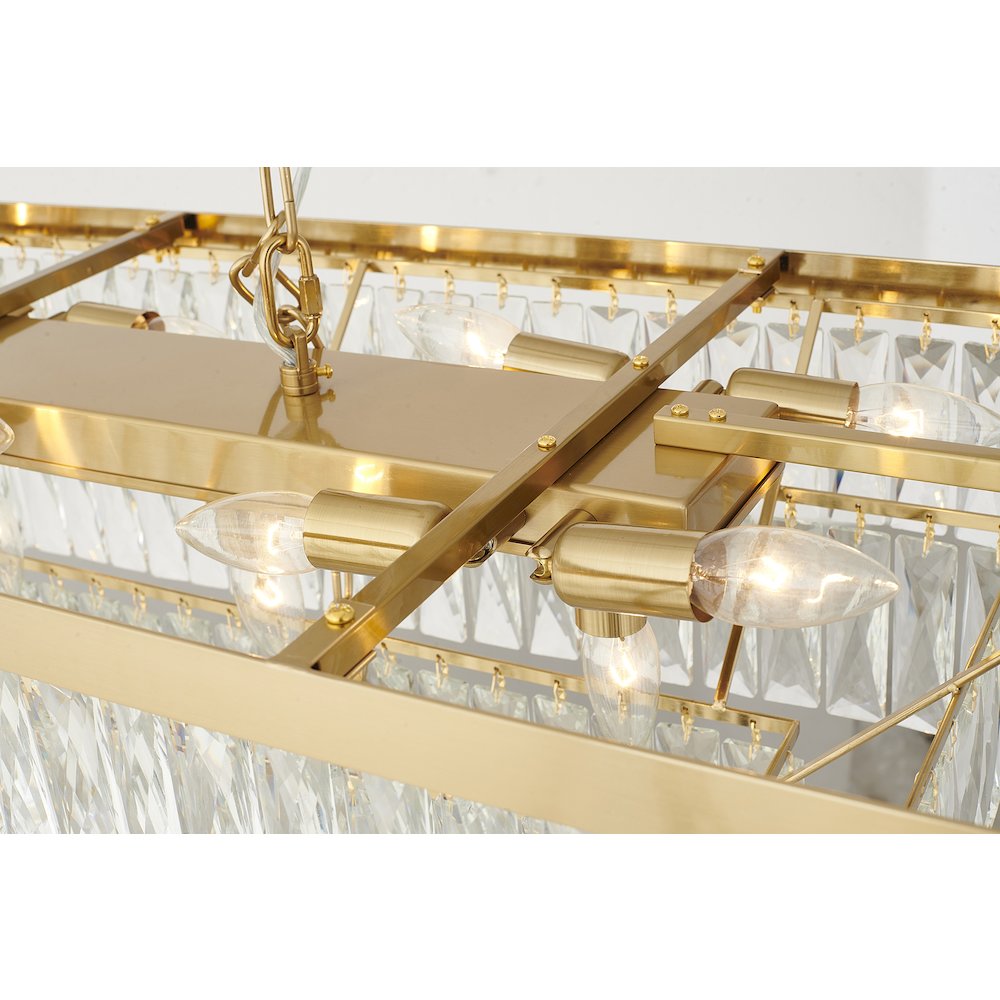 17-Light Gold Chandelier With Clear Crystals. Picture 5