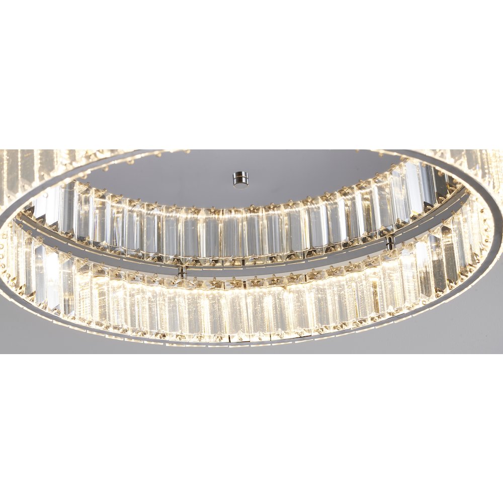 1-Light Chrome Dimmable LED Flush Mount With Clear Crystals. Picture 7