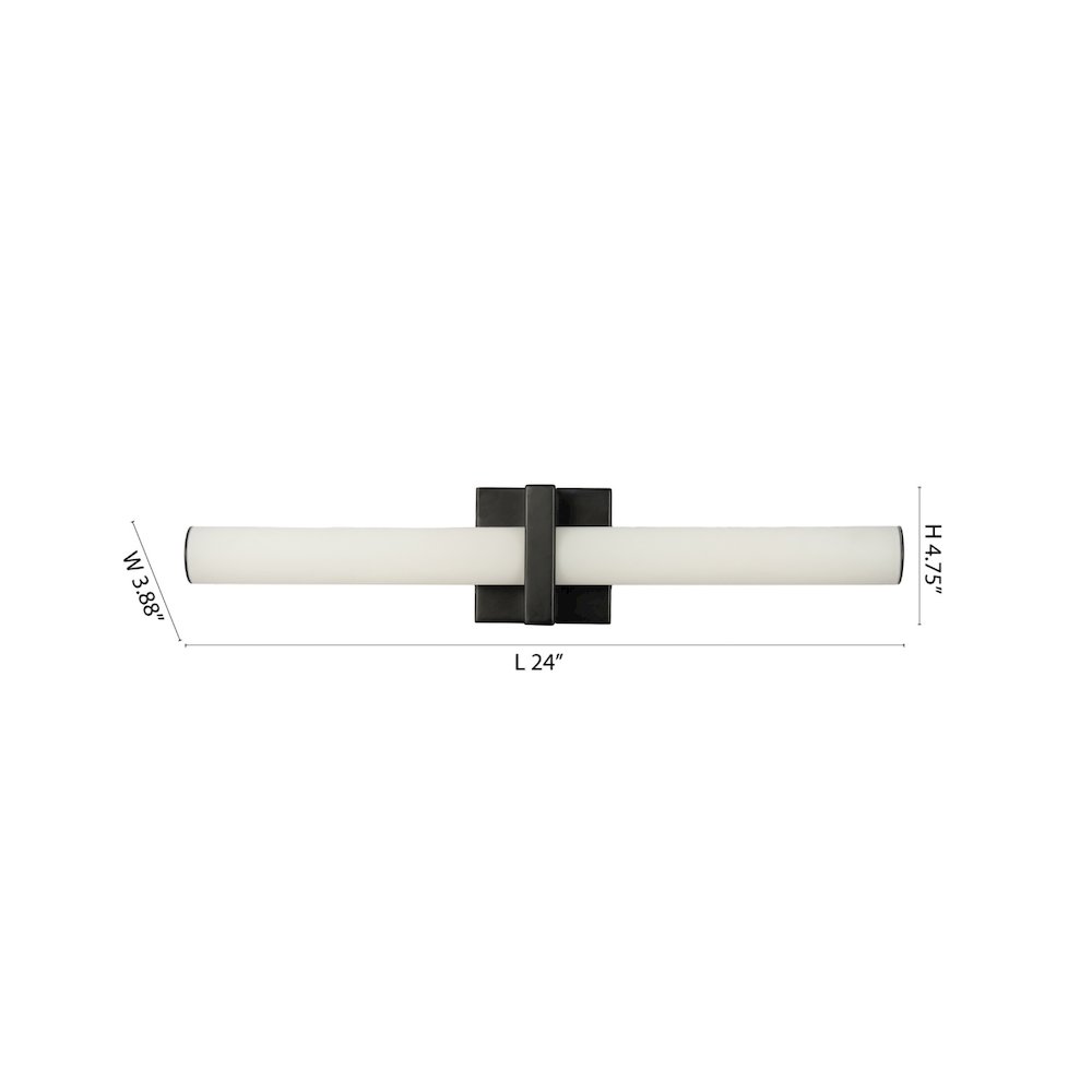 1-Light Satin Black LED Wall Sconce With A Frosted Opal Glass Shade. Picture 6