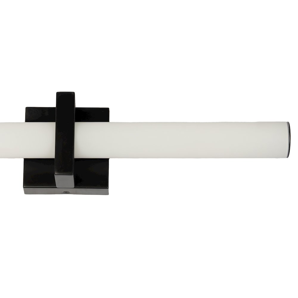 1-Light Satin Black LED Wall Sconce With A Frosted Opal Glass Shade. Picture 5
