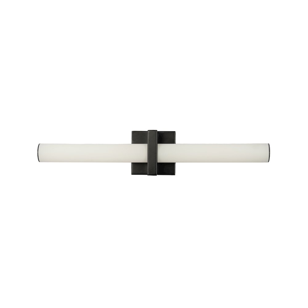 1-Light Satin Black LED Wall Sconce With A Frosted Opal Glass Shade. Picture 2