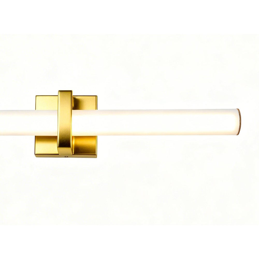 1-Light Satin Brass LED Wall Sconce With A Frosted Opal Glass Shade. Picture 5