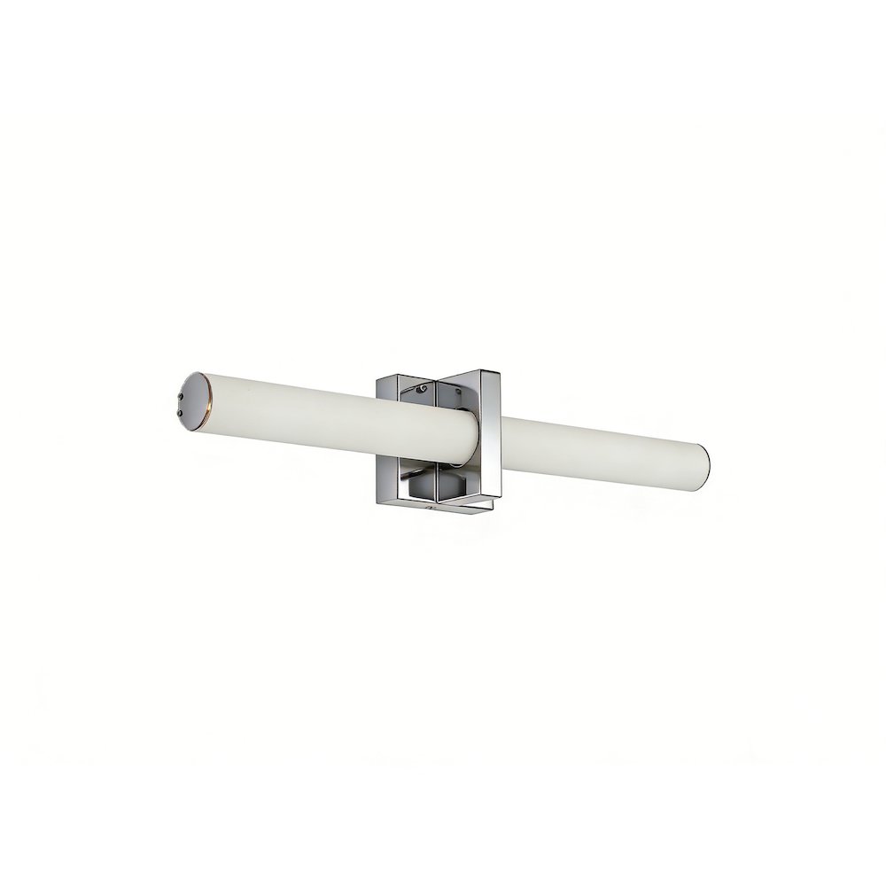 1-Light Chrome LED Wall Sconce With A Frosted Opal Glass Shade. Picture 4