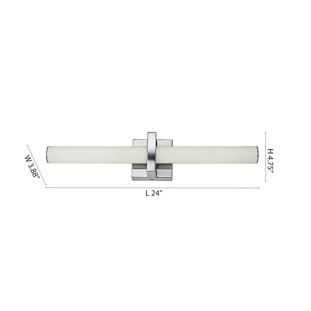 1-Light Chrome LED Wall Sconce With A Frosted Opal Glass Shade. Picture 6