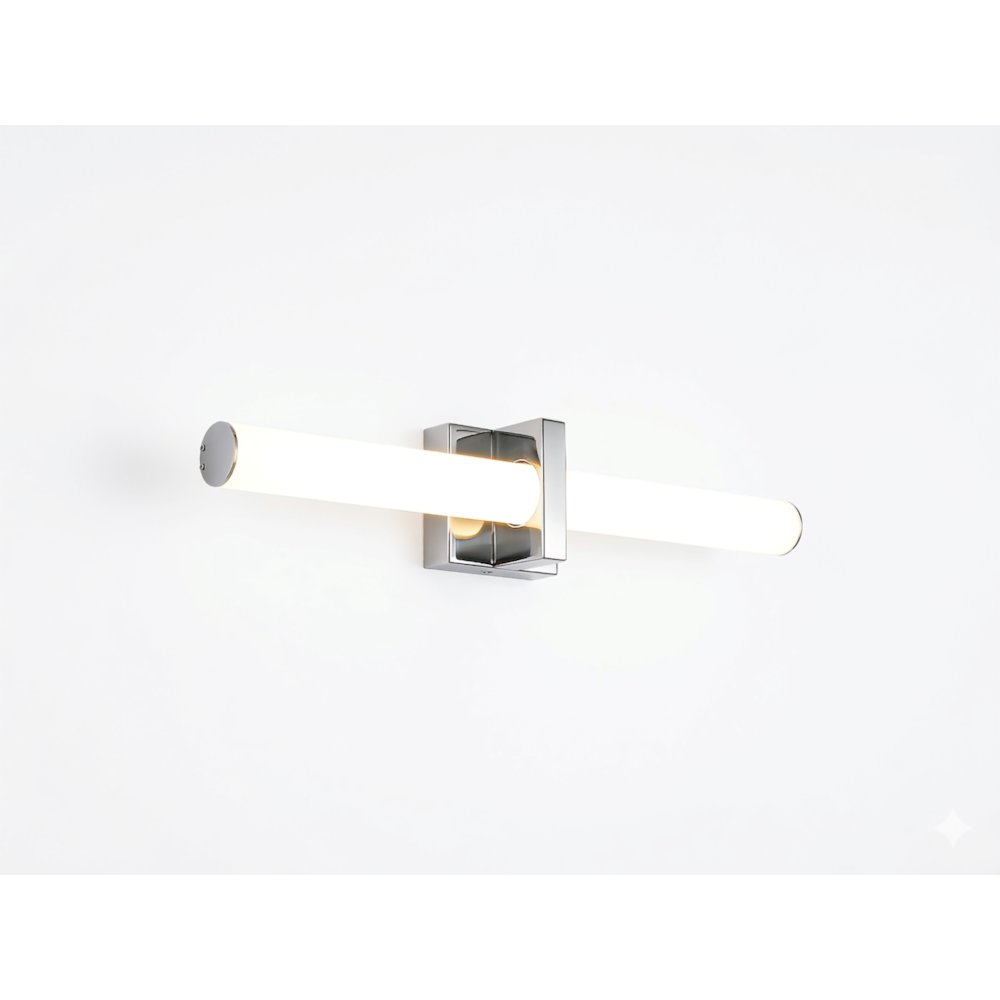 1-Light Chrome LED Wall Sconce With A Frosted Opal Glass Shade. Picture 3