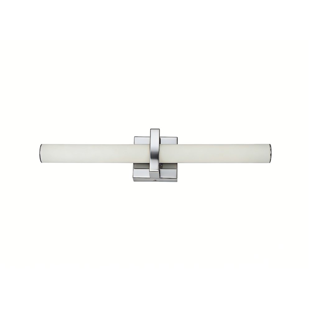 1-Light Chrome LED Wall Sconce With A Frosted Opal Glass Shade. Picture 2