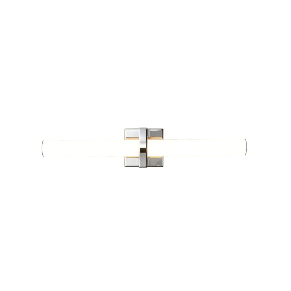 1-Light Chrome LED Wall Sconce With A Frosted Opal Glass Shade. Picture 1