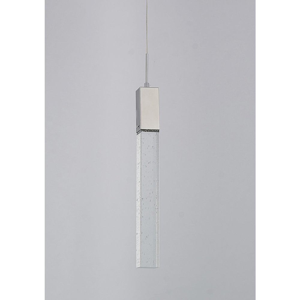 1-Light Chrome Single Pendant With A Clear Bubble Crystal. Picture 2