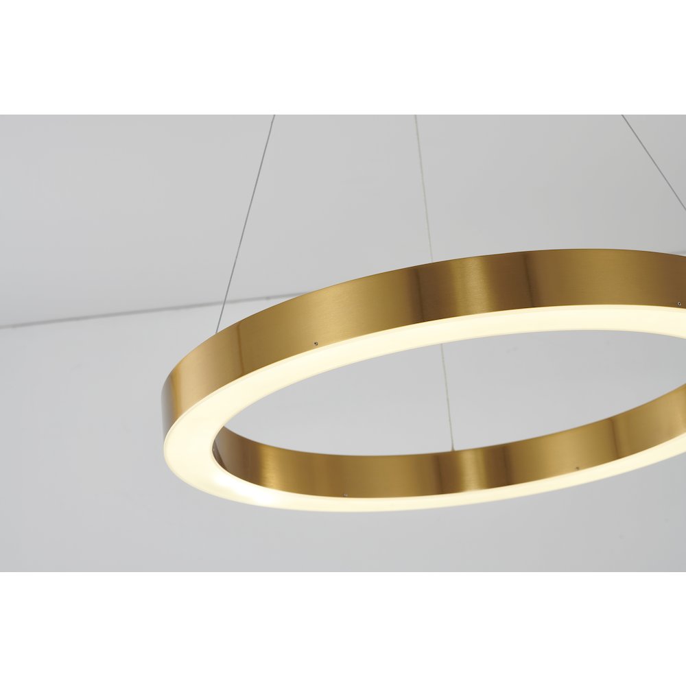 1-Light Gold LED Chandelier With An Acrylic Bottom Len. Picture 2