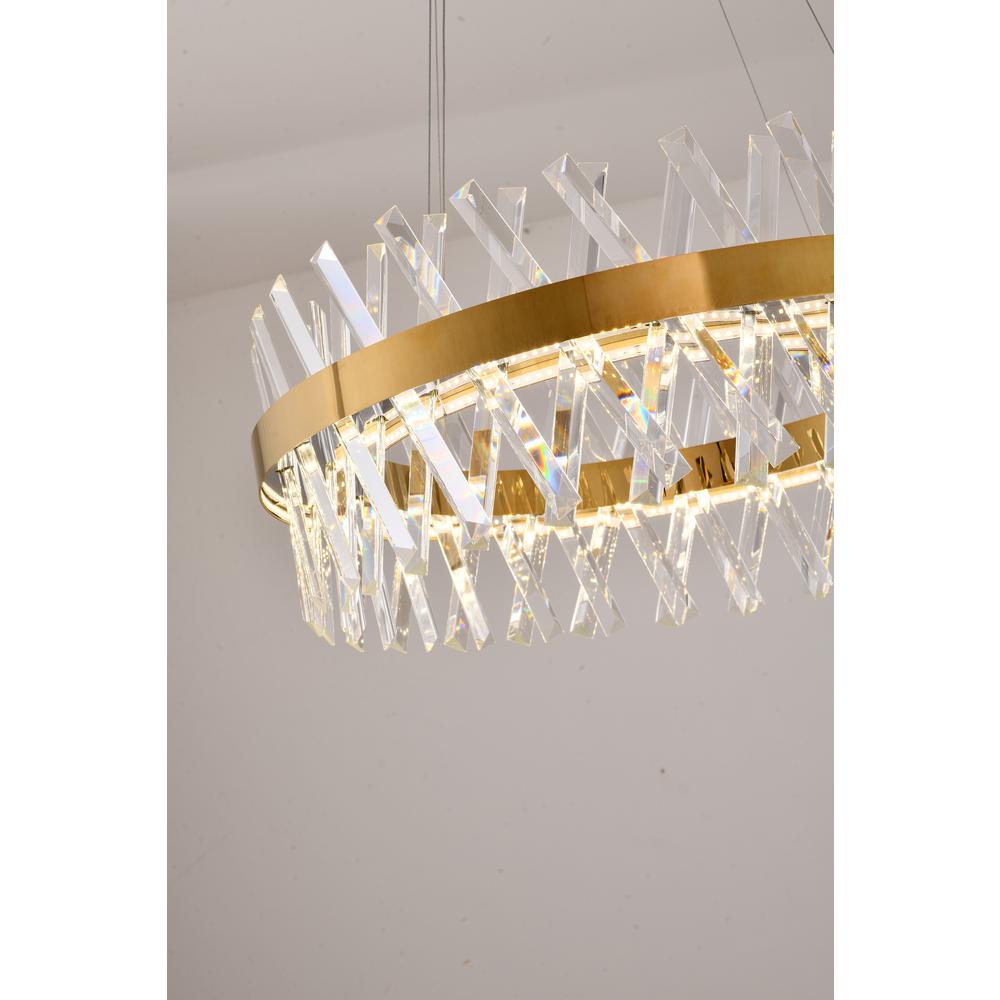 LED Chandelier Gold Metal & Crystal. Picture 3