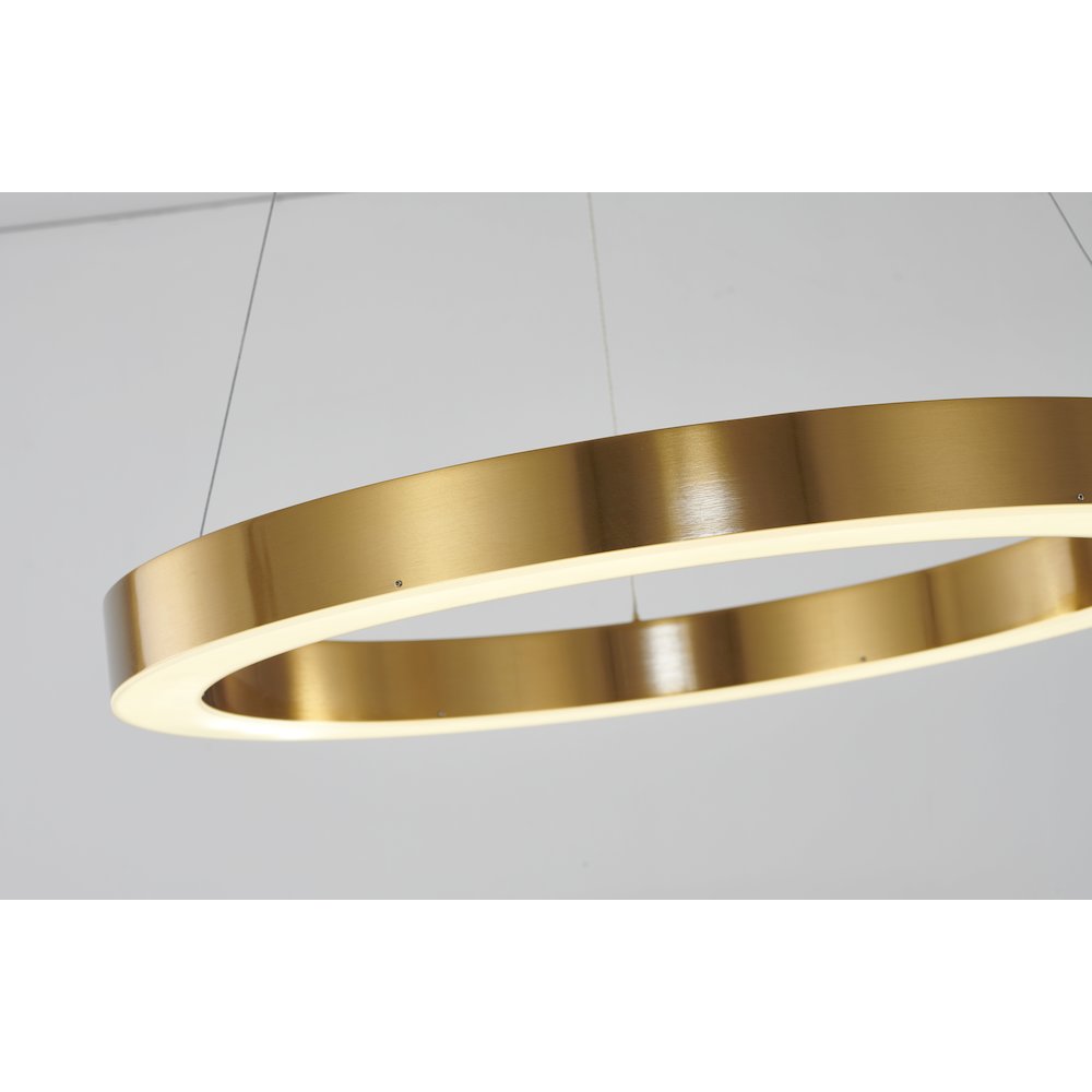 1-Light Gold LED Chandelier With An Acrylic Bottom Len. Picture 3