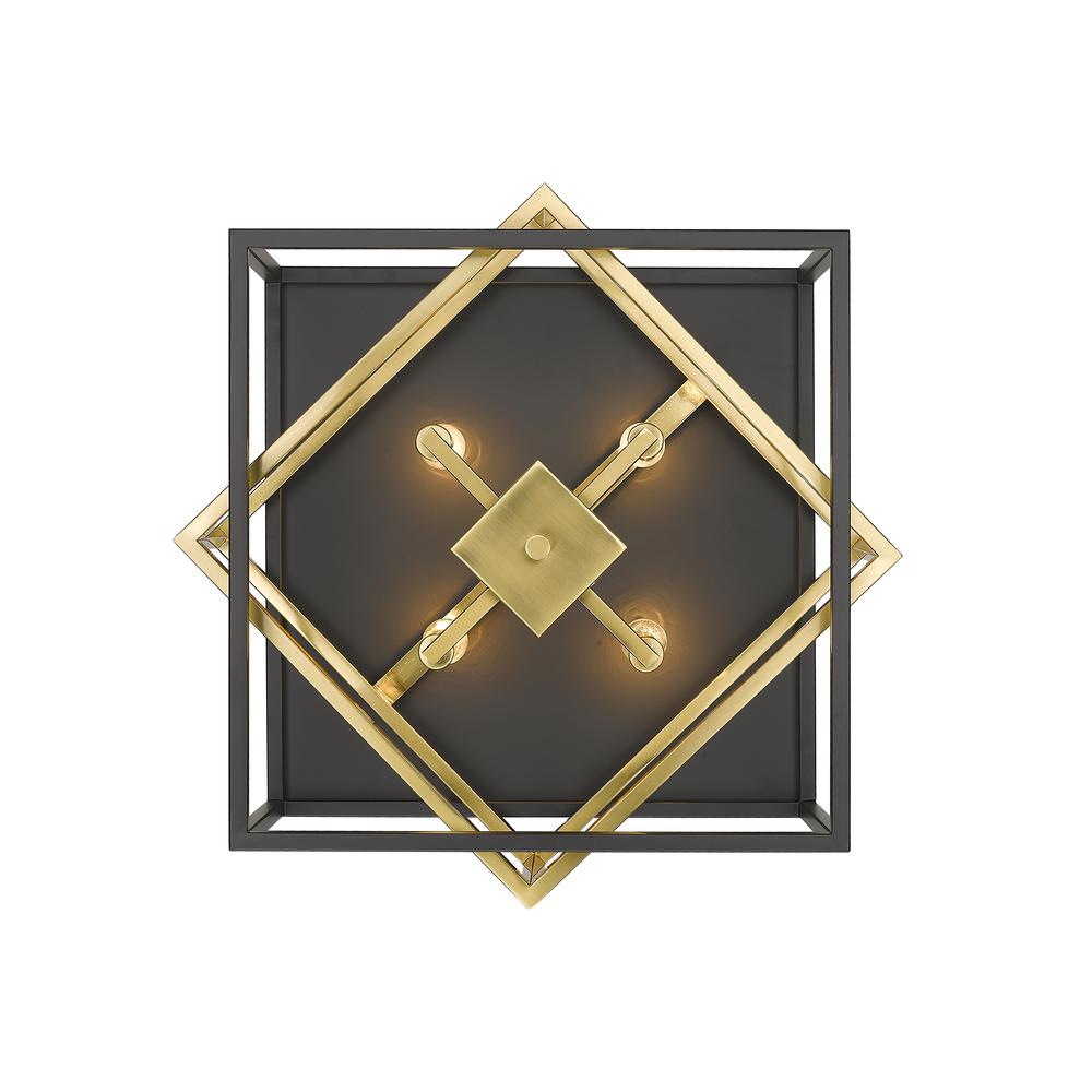 Flush Mount Black & Gold Iron. Picture 2