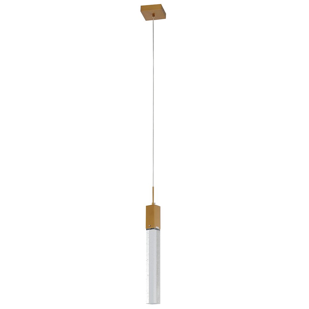 1-Light Gold Single Pendant With A Clear Bubble Crystal. Picture 2