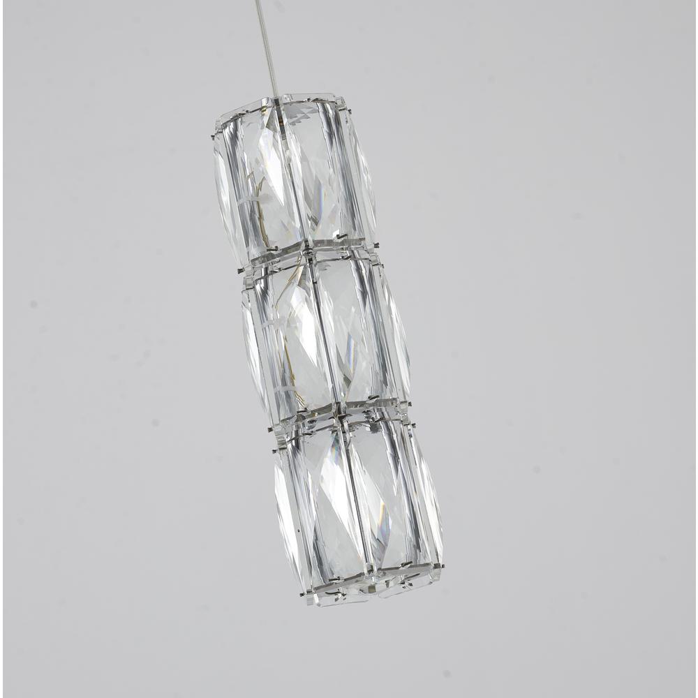 LED Single Pendant Lighting Chrome Metal & Crystal. Picture 3