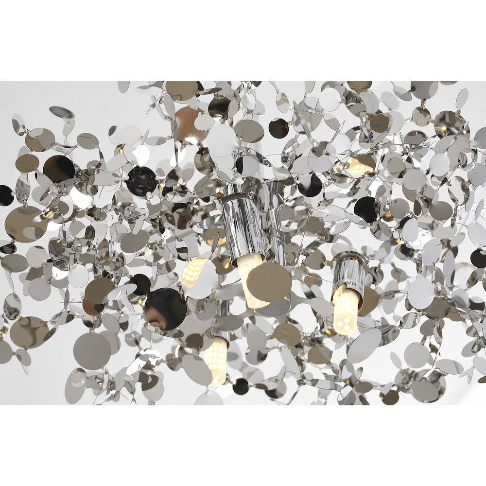 3-Light Chrome Stainless Steel Sparkle Confetti Pendant. Picture 4