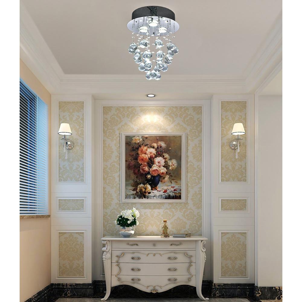 Flush Mount Chrome Metal & Crystal. Picture 3